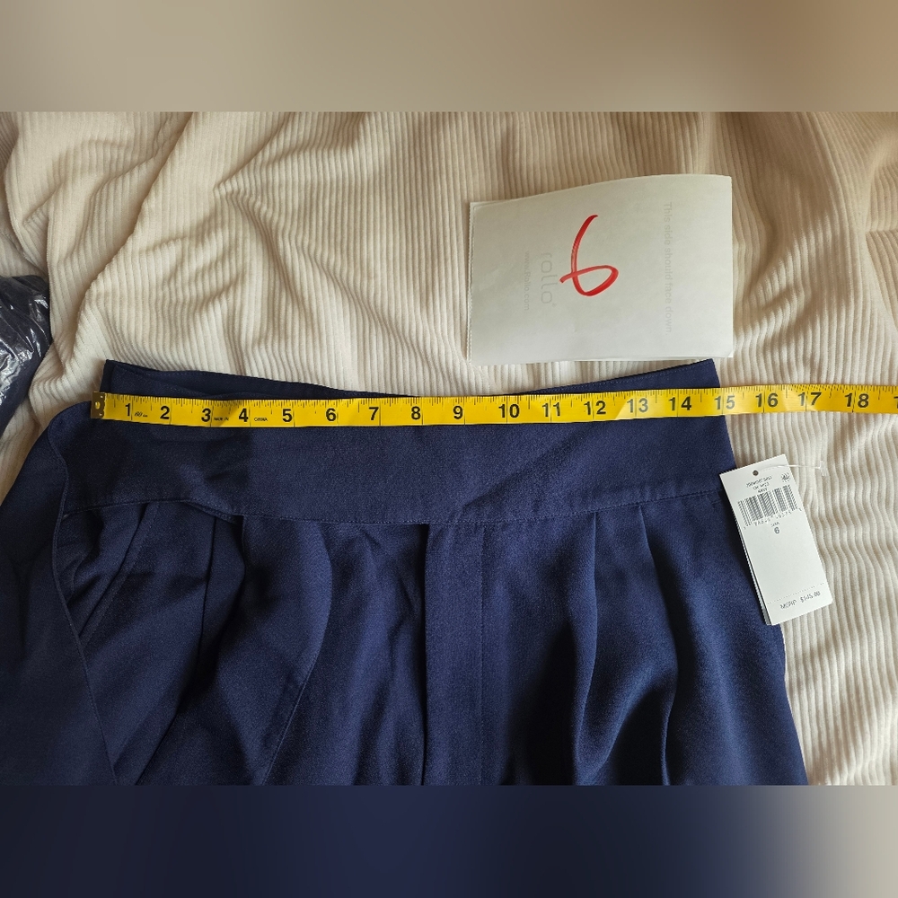 Women’s Navy Tie-Waist Shorts - Picture 5 of 16